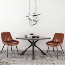 EUGAD Esszimmerstuhl, 4 Stücke Retro Küchenstuhl Sitzfläche aus PU mit Metallbeine Schwarz Braun, Dunkelbraun, Dunkelgrün, Grau -TischStuhl Verkäufe dc17c0f5 028e 5b59 9bbe 80aa2339f532