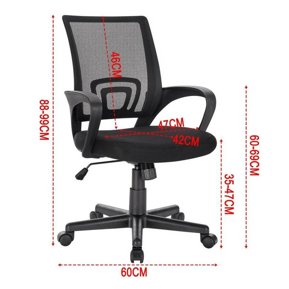 EUGAD Chefsessel (1 Stück), Bürostuhl mit Netz-Design-Sitzkissen Wippfunktion, Mesh, Schwarz Grau 3 EUGAD Chefsessel (1 Stück), Bürostuhl mit Netz-Design-Sitzkissen Wippfunktion, Mesh, Schwarz Grau – Bild 3