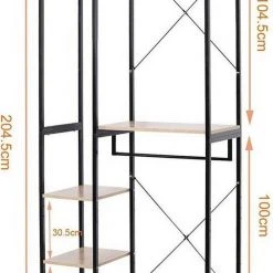 EUGAD Kleiderständer, Garderobenständer mit 7 Ablagen Schwarz-Vintage Schwarz-Hell Eiche -TischStuhl Verkäufe dc6c5c7e f1a6 5e56 8e10 8d04ec78a336