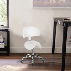 EUGAD Arbeitshocker (1er-Set), Sattelhocker mit Rückenlehne gepolstert höhenverstellbar aus Kunstleder Schwarz Grau, Wei&szlig; -TischStuhl Verkäufe de431cad 8da8 5e68 9d79 3eead5e95422