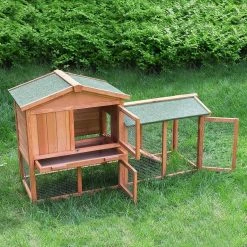 EUGAD Tierhaus, Kaninchenstall Kleintierstall Hasenkäfig, mit Treppe Wetterfest Doppelstöckig, Hellrot -TischStuhl Verkäufe de933815 7fa9 5f88 9012 13cc37d1b123