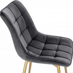 EUGAD Esszimmerstuhl, 4er-Set Küchenstühle Wohnzimmerstuhl mit Rückenlehne, Samt Sitzfläche, Gold Beine Grau Dunkelgr&uuml;n, Rosa, Schwarz -TischStuhl Verkäufe df0255fc 0531 5f5d 8f0b c190dd07bcab