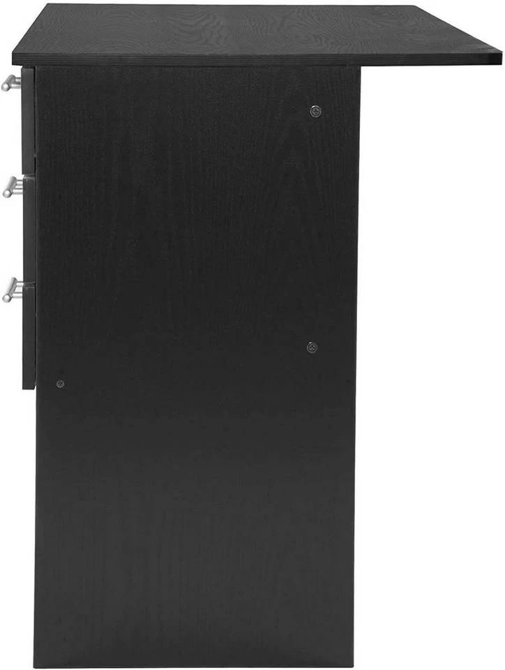 EUGAD Schreibtisch, Computertisch Bürotisch mit 3 Schubladen und Schloss Holz Schwarz 4 EUGAD Schreibtisch, Computertisch Bürotisch mit 3 Schubladen und Schloss Holz Schwarz – Bild 4