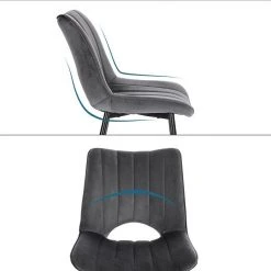 EUGAD Esszimmerstuhl (2 Stück), Küchenstuhl, Polsterstuhl, Wohnzimmerstuhl ohne Armlehne, Metallbeine, Samt, Dunkelgrau Hellgrau, Schwarz -TischStuhl Verkäufe df9e0251 7a6a 45ba 8b07 90f04bf09891