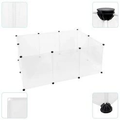 EUGAD Freigehege, Freigehege DIY Laufstall Kleintiere 154x104x74cm -TischStuhl Verkäufe dffac89a 24e5 5485 b838 1472f3ec81fb