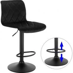 EUGAD Barhocker, 2er-Set Barstühle, Bezug in Samt Schwarz -TischStuhl Verkäufe e08d9748 b02c 530a b8a0 0bd78f234c8f