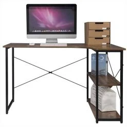 EUGAD Schreibtisch, mit Bücherregal 120x74x71,5 cm Schwarz Marmor Holz Vintage -TischStuhl Verkäufe e109ae78 eed0 5841 886e 209bfeaa73a1