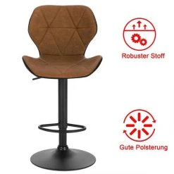 EUGAD Barhocker (2 St), 2er-Set höhenverstellbar und drenbar mit Rückenlehne aus Kunstleder Stahl Grau Anthrazit, Braun, Dunkelbraun -TischStuhl Verkäufe e110de8c 5cbb 574a be87 bb41d0428943