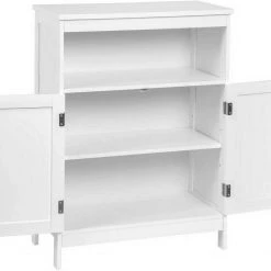 EUGAD Badkommode, Badschrank Beistellschrank, mit Doppeltür, 3 Fächern, MDF, Weiß -TischStuhl Verkäufe e15a2794 f9d0 5891 8b26 36dd599bdb3e