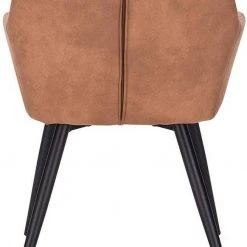 EUGAD Esszimmerstuhl (1 Stück), Wohnzimmerstuhl aus Stoff, Polsterstuhl mit Armlehnen und Rückenlehne, Gestell aus Metall Anthrazit, Braun, Grau -TischStuhl Verkäufe e1c11b7d f15f 554f 806e 743b63b431da