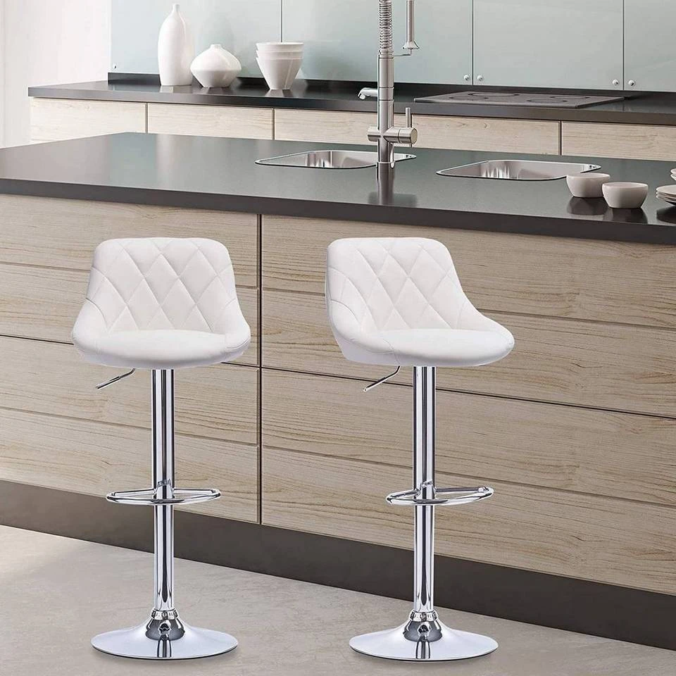 EUGAD Barhocker, 2er-Set Barstühle, höhenverstellbar, 360°drehbar Weiß Bordeaux, Cremeweiß, Grau, Khaki, Rot, Schwarz, Weiß 4 EUGAD Barhocker, 2er-Set Barstühle, höhenverstellbar, 360°drehbar Weiß Bordeaux, Cremeweiß, Grau, Khaki, Rot, Schwarz, Weiß – Bild 4