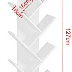 EUGAD Bücherregal, Raumteiler Standregal, mit 8 Ebenen, 40x20x127cm, Weiß -TischStuhl Verkäufe e32fff1e 6bb4 586d 89d0 0c12bb2dfc83