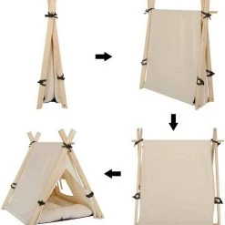 EUGAD Tierhaus, Tipi Hundezelt Katzenzelt 45x55x45cm Kätzchen Chihuahua Havaneser Kaninchen mit Kissen abnehmbar waschbar faltbar Weiß -TischStuhl Verkäufe e3afc570 3dd5 53aa 9f5d 8f1f7a8f6569