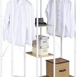 EUGAD Kleiderständer, Wäscheständer Garderobenständer mit Ablage Schwarzrohre und Eiche Platte Schwarz-Hell Eiche, Schwarz-Vintage, Wei&szlig;-Eiche -TischStuhl Verkäufe e3be1520 8174 516d b588 9b77196c2d2f