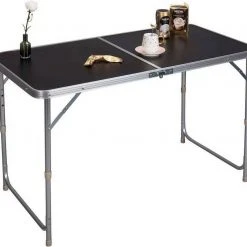 EUGAD Campingtisch, zusammenklappbar Pickniktisch, höhenverstellbar 120x60x55-62-70cm, Tischplatte aus MDF, Grau Eiche, Schwarz, Wei&szlig; -TischStuhl Verkäufe e44eb2ad 66b7 50ba bed9 0a2afd30e0fc
