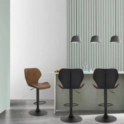 EUGAD Barhocker, 4er-Set mit Rückenlehne aus Kunstleder Metall Braun Anthrazit, Dunkelbraun, Grau -TischStuhl Verkäufe e56a48ae 38f0 4f06 a525 6e330069cabb