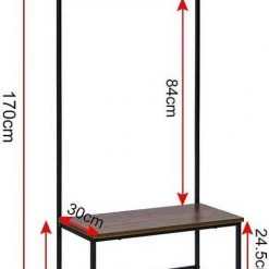 EUGAD Garderobenständer, (1 St), Kleiderständer, mit Haken, Schuhbank, Dunkelbraun -TischStuhl Verkäufe e58cb96f 6904 5b34 bd7f 977b1af53207