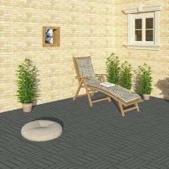 EUGAD WPC-Fliesen, 22 Stück WPC Terrassenfliesen in T-Form 30x30cm Dunkelgrau Anthrazit, Braun, Hellgrau -TischStuhl Verkäufe e78373b4 047a 5b71 ac74 67bcc7f8ab36