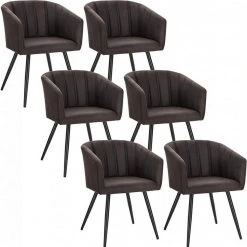 EUGAD 4-Fußstuhl, 6er-Set Esszimmerstuhl Polsterstuhl aus Stoffbezug Grau Dunkelbraun -TischStuhl Verkäufe e7cd86fb 4f6d 5e13 9d38 382de9bebac6