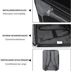EUGAD Tiertransporttasche bis 8,00 kg, Katzenrucksack & Katzentragetasche Hunderucksack Hundetragetasche Haustiertasche Faltbare Transporttasche Reisetasche Traglast Oxford Dunkelgrau 45x25x35cm -TischStuhl Verkäufe e8948b6f 704b 4756 9b3c 74a48b8aef55