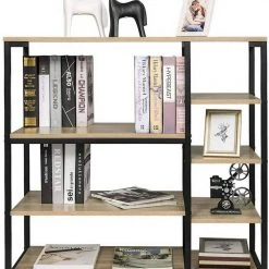 EUGAD Küchenregal, Küchenregal Mikrowellenhalter Bäckerregal Standregal Multifunktionales Regal MDF Metall 90x40x95cm, Hell Eiche