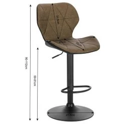 EUGAD Barhocker (2 St), 2er-Set höhenverstellbar und drenbar mit Rückenlehne aus Kunstleder Stahl Grau Anthrazit, Braun, Dunkelbraun -TischStuhl Verkäufe e9a8dd02 1c2d 588b 967b 84722649d9ba