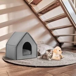 EUGAD Tierhaus, Hundehaus Hundehöhle Katzenhaus Katzenhöhle für Französische Bulldogge Jack Russell Terrier Welpen Grau M -TischStuhl Verkäufe e9e01a4d 53ba 5519 a467 e2477a1fbfce