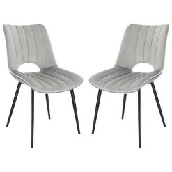 EUGAD Esszimmerstuhl (2 Stück), Küchenstuhl, Polsterstuhl, Wohnzimmerstuhl ohne Armlehne, Metallbeine, Samt, Dunkelgrau Hellgrau, Schwarz -TischStuhl Verkäufe ea66b4c6 80cb 4a0e b965 76fcb4b24a17