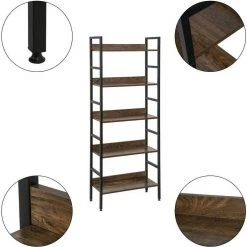 EUGAD Bücherregal, 1-tlg., Standregal, Küchenregal, 5 offenen Regalebenen, MDF, Metall, Schwarz Marmor Golden-Wei&szlig;er Marmor, Vintage -TischStuhl Verkäufe ea6799b6 a1c9 55c7 b745 cfb7c42cb4ca