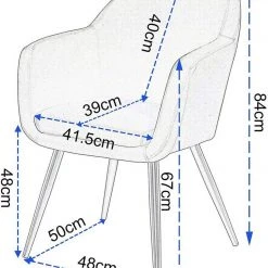EUGAD Polsterstuhl (1 Stück), Küchenstuhl Samt Stuhl Sessel mit Armlehne, Metallbeine, für Esszimmer Wohnzimmer, Schwarz Dunkelgrau -TischStuhl Verkäufe eab27c44 cb01 4eb9 87b8 fe2542dfdfd2
