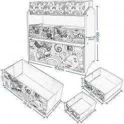 EUGAD Bücherregal, Kinder Aufbewahrungsregal Spielzeugregal Bücherregal Spielzeugkiste Kinderkommode Kindermöbel 3 Schichten mit 6 Kisten aus MDF Rosa -TischStuhl Verkäufe eac341ba 76db 5d16 9d32 ee5ecd2440f9