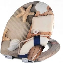 EUGAD WC-Sitz, Toilettendeckel mit Absenkautomatik Sandstrand -TischStuhl Verkäufe eada72d5 222e 5ca7 831d ab883955a751