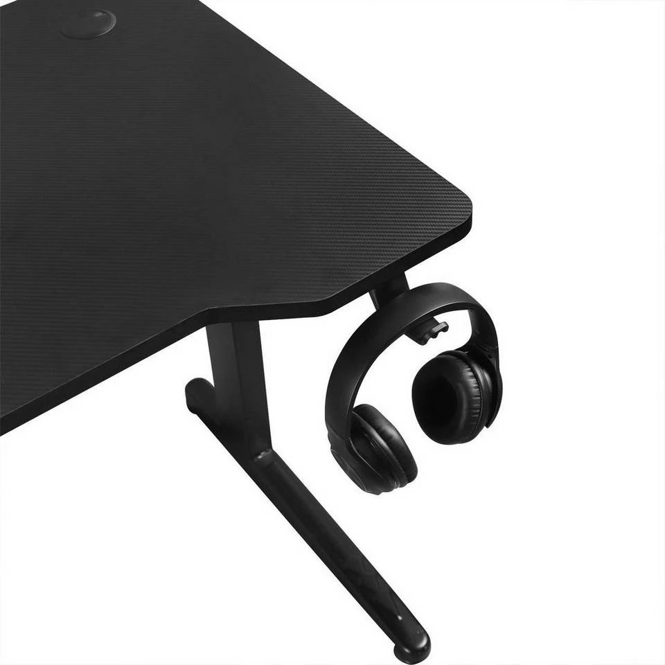 EUGAD Gamingtisch, Gaming Tisch mit LED 120x60cm Ergonomischer Schwarz Computertisch Schreibtisch PC Tisch mit Kabelmanagement Becherhalter Kopfhörerhalterung 9 EUGAD Gamingtisch, Gaming Tisch mit LED 120x60cm Ergonomischer Schwarz Computertisch Schreibtisch PC Tisch mit Kabelmanagement Becherhalter Kopfhörerhalterung – Bild 9