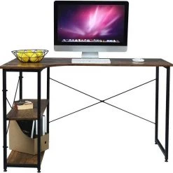 EUGAD Schreibtisch, PC-Tisch Bürotisch Arbeitstisch mit Bücherregal Holz 120x74x71,5 cm Hell Eiche Holz Vintage, Wei&szlig;+Hell Eiche -TischStuhl Verkäufe ebafa372 56ce 5fbc a628 0bbe6e0fe20b