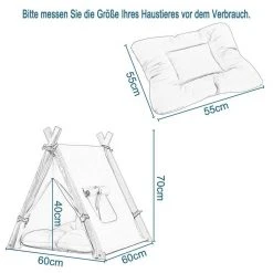 EUGAD Tierhaus, Tipi Hundezelt Katzenzelt 45x55x45cm Kätzchen Chihuahua Havaneser Kaninchen mit Kissen abnehmbar waschbar faltbar Weiß -TischStuhl Verkäufe ec82a800 9e0e 464f b0d2 1f8594a2ee8e