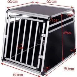 EUGAD Tiertransportbox, Hundetransportbox Alu Hundebox Reisebox Autobox für Husky Samojede Weimaraner Labrador Golden Retriever 90 x 65 x 69 cm XXL Schwarz Grau -TischStuhl Verkäufe ecef7a49 e622 4f36 902b 2ed7a800a405