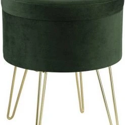 EUGAD Sitzhocker, Samthocker mit Stauraum, rund, mit stabilen goldenen Metallfüßen, Türkis Dunkelgrau, Dunkelgrün, Hellgrau, Rosa, Türkis -TischStuhl Verkäufe ed75f6aa f2e1 5668 bb7c 347a3cb8aac7