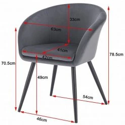 EUGAD Esszimmerstuhl, mit Armlehne, Retro Design, Samt, Metall Dunkelgrau Hellgrau, Schwarz -TischStuhl Verkäufe ee6d7c4b 2d94 5b32 9cab 5a5c64e595c7