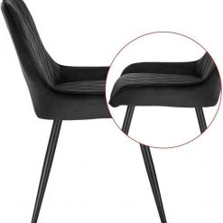 EUGAD Esszimmerstuhl (2 Stück), Polsterstuhl Küchenstuhl Wohnzimmerstuhl mit Rückenlehne, Sitzfläche aus Samt, Retrostuhl mit Metallbeine für Esszimmer Wohnzimmer, Schwarz Dunkelgrau, Dunkelgr&uuml;n -TischStuhl Verkäufe ee70a0ad 6bde 586c 9f3b 890e23dae87d