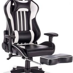 EUGAD Gaming-Stuhl (1 Stück), Racing Stuhl mit Fußstütze Racing Stuhl Drehstuhl Bürostuhl Schreibtischstuhl PC Stuhl mit Wippfunktion Höhenverstellbar Kunstleder Rot Grau, Weiß -TischStuhl Verkäufe eeeebdbb a842 5942 8da3 6927008b6b18