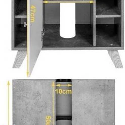 EUGAD Waschbeckenunterschrank Unterschrank Badezimmerschrank mit Tür 60 x 30 x 62 cm Grau-Weiß -TischStuhl Verkäufe efb82a4f 0671 51f0 a8e4 70067eee8fd3