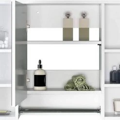 EUGAD Spiegelschrank Hängeschrank mit 8 Ablagen mit Tür 80x20x60cm Weiß -TischStuhl Verkäufe f0004173 ae97 58cf 9881 8da410e0c8f0