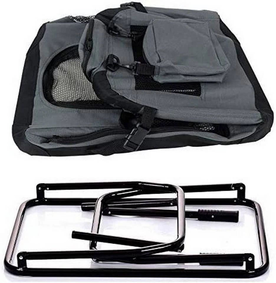 EUGAD Tiertransporttasche, Hundebox faltbar Hundetransportbox Auto Transportbox Reisebox Katzenbox Grau 30 EUGAD Tiertransporttasche, Hundebox faltbar Hundetransportbox Auto Transportbox Reisebox Katzenbox Grau – Bild 30