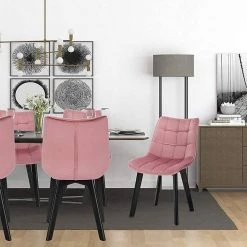 EUGAD Esszimmerstuhl (1 Stück), Wohnzimmerstuhl mit Rückenlehne, Polsterstuhl Küchenstuhl Weich Samt und Holz für ESS- und Wohnzimmer Dunkelgrau Dunkelgr&uuml;n, Rosa, Schwarz -TischStuhl Verkäufe f1070e50 3abb 4ecd 92d9 479e92e64570