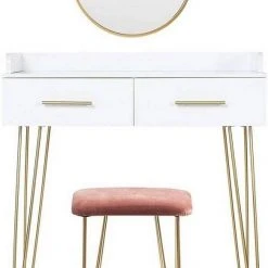 EUGAD Schminktisch, mit 3 Schubladen Tischplatte 100x40cm, Kosmetiktisch für Schlafzimmer, Weiß -TischStuhl Verkäufe f1b238c7 c292 43df 9896 eee808eca6aa
