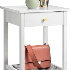 EUGAD Nachttisch, 2er-Set Nachtkommode Sofatisch Kaffeetisch Beistelltisch Nachtschrank für Wohnzimmer Schlafzimmer mit Schublade mit Ablage aus MDF Weiß -TischStuhl Verkäufe f3e62855 d73d 5e98 95ae cdb248bef5e0