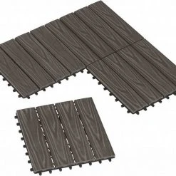EUGAD WPC-Fliesen, 11 Stück WPC Terrassenfliesen 30x30cm Holzstruktur Anthrazit Coffee, Dunkelgrau, Hellgrau -TischStuhl Verkäufe f61e826d 5531 5a5d a69b e409146fdd6b