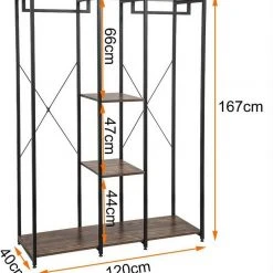 EUGAD Kleiderständer, Wäscheständer Garderobenständer mit Ablage Schwarzrohre und Eiche Platte Schwarz-Hell Eiche, Schwarz-Vintage, Wei&szlig;-Eiche -TischStuhl Verkäufe f6535792 c72e 59dc bb35 5e766d0fe329