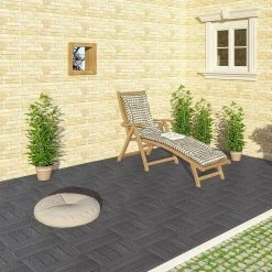 EUGAD WPC-Fliesen, 11 Stück WPC Terrassenfliesen 30x30cm Holzstruktur Anthrazit Coffee, Dunkelgrau, Hellgrau -TischStuhl Verkäufe f69d134b 0299 595b 96ea 6a7adaa0608d