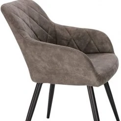 EUGAD Esszimmerstuhl (1 Stück), Wohnzimmerstuhl aus Stoff, Polsterstuhl mit Armlehnen und Rückenlehne, Gestell aus Metall Anthrazit, Braun, Grau -TischStuhl Verkäufe f9a71343 d81a 5fa5 bbcf e3c6e53bf43c